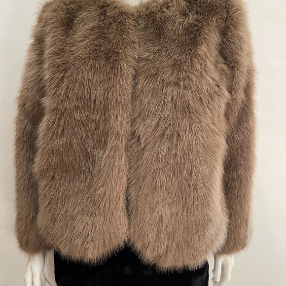 Taupe fun faux fur jacket - Picture 1 of 1